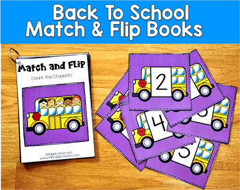Back to School Match and Flip Books | Beginning Sounds Counting Color | SLP SPED