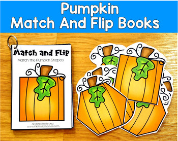 Pumpkin Match and Flip Books | Fall Shape Counting Pattern Matching | SLP SPED
