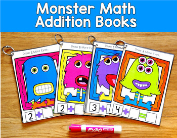 Monster Math Addition Books | Number Sentences | Math PreK SPED Autism Halloween