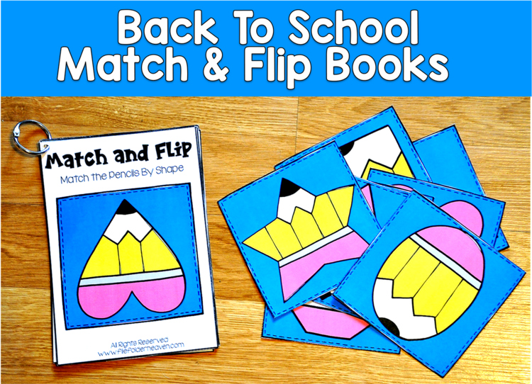 Back to School Match and Flip Books III | Counting Shape Tally Marks | SLP SPED