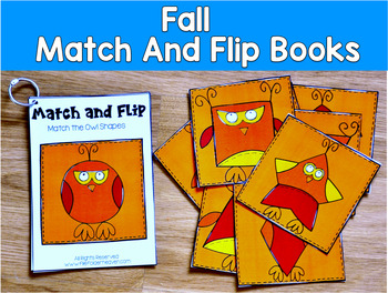 Fall Match and Flip Books | Leaves Counting Shape Picture Matching | SLP SPED