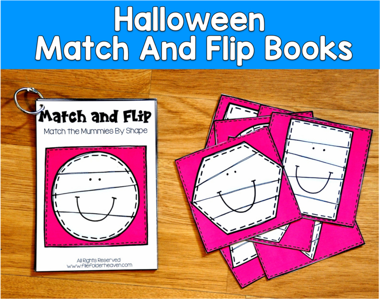 Halloween Match and Flip Books | Color Shape Counting Emotion | SLP SPED Autism