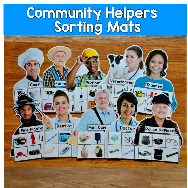 Community Helpers Sorting Mats With Real Photos