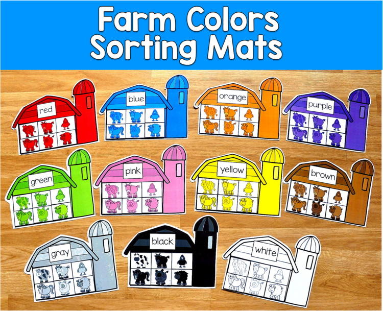 Farm Color Sorting Mats | Color Identification 11 Colors | SLP SPED Autism PreK