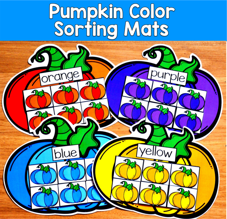 Pumpkin Color Sorting Mats | 11 Colors Fall Centers | SLP SPED Autism PreK