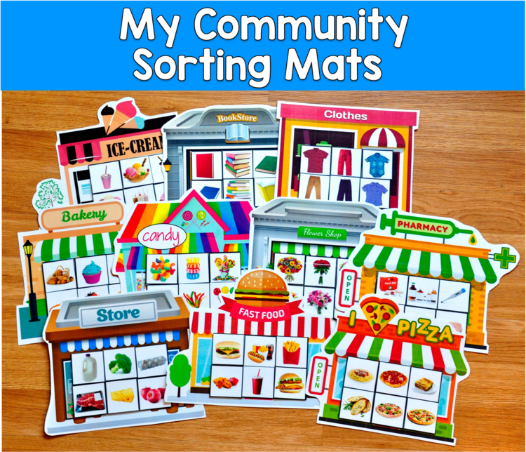 My Community Sorting Mats (w/Real Photos)