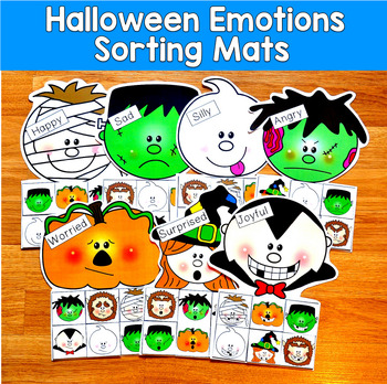 Halloween Feelings & Emotions Sorting Mats | Identify Emotions | SLP SPED SEL