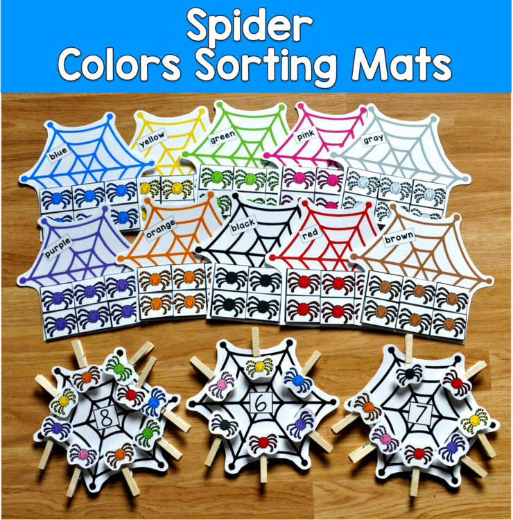 Spider Color Sorting & Counting Mats 1-10 | Halloween Math | SLP SPED Autism