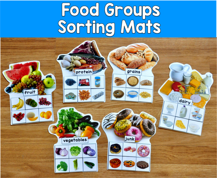 Food Groups Sorting Mats (w/Real Photos)