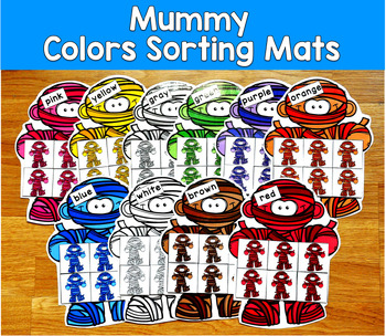 Halloween Color Sorting Mats | Mummy Colors | SLP SPED Autism PreK Centers