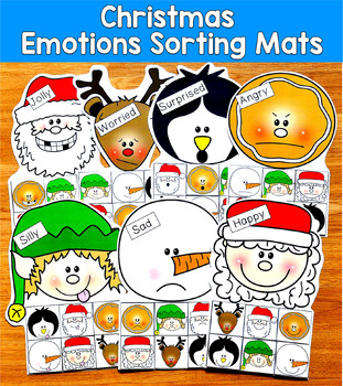 Christmas Feelings & Emotions Sorting Mats | Identify Emotions | SLP SPED SEL