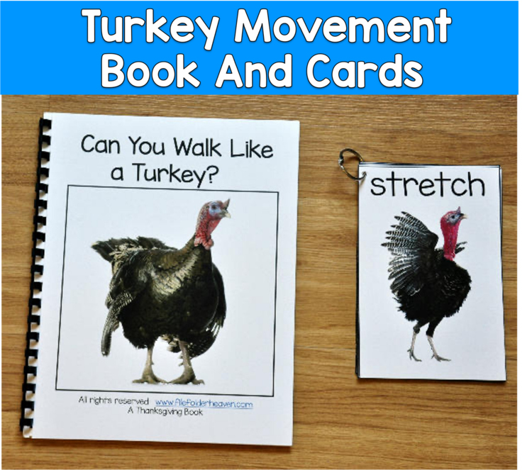 Turkey Real Photo Movement Book & Cards | Brain Breaks Gross Motor | SPED OT