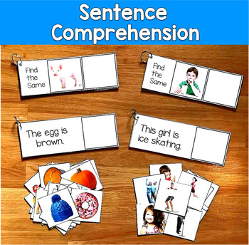 Sentence Comprehension & Matching Real Photos | Nouns Verbs | SLP SPED Autism