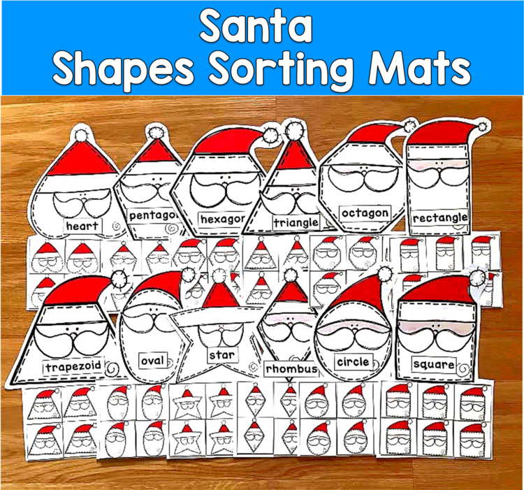 Santa Shapes Sorting Mats