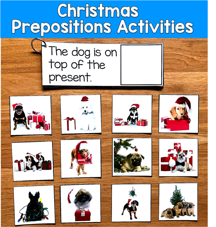 Christmas Prepositions and Matching Activities w/Real Photos