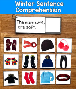 Winter Clothing Sentence Comprehension & Matching Real Photos | SLP SPED Autism