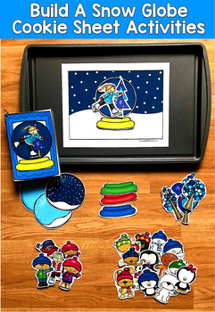 Build a Snow Globe Activities | Winter Cookie Sheet Center | SLP SPED Autism