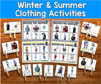 Winter Summer Clothes Sorting Real Photos | Task Cards | SLP SPED Autism OT