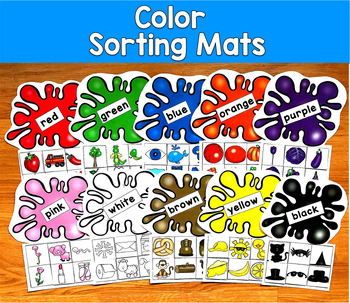 Colors & Color Words Sorting Mats | 2 Levels Differentiated | SLP SPED Autism