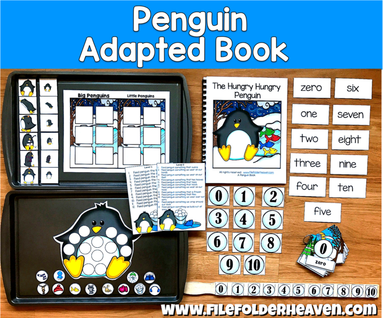Penguin Adapted Book and Activities | Counting 1-10 | SLP SPED Autism Math