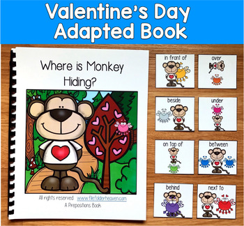 Valentine's Day Adapted Book | Prepositions Positional Words | SLP SPED Autism
