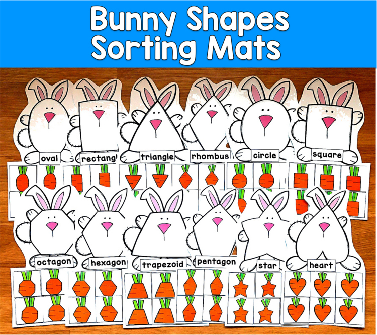 Bunny Shape Sorting Mats | 2D Shapes Spring Easter | SLP SPED Autism PreK