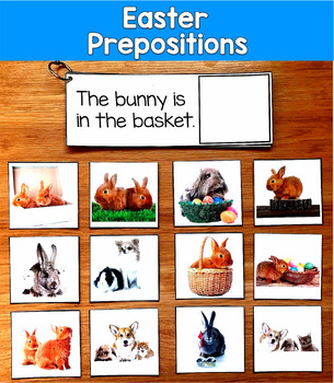Easter Prepositions & Matching Real Photos | 3 Levels | SLP SPED Autism Spring