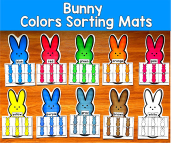 Bunny Color Sorting Mats | Identify & Sort Colors | Spring Easter SLP SPED PreK
