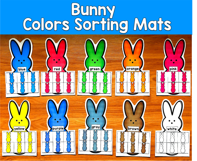 Bunny Color Sorting Mats | Identify & Sort Colors | Spring Easter SLP SPED PreK