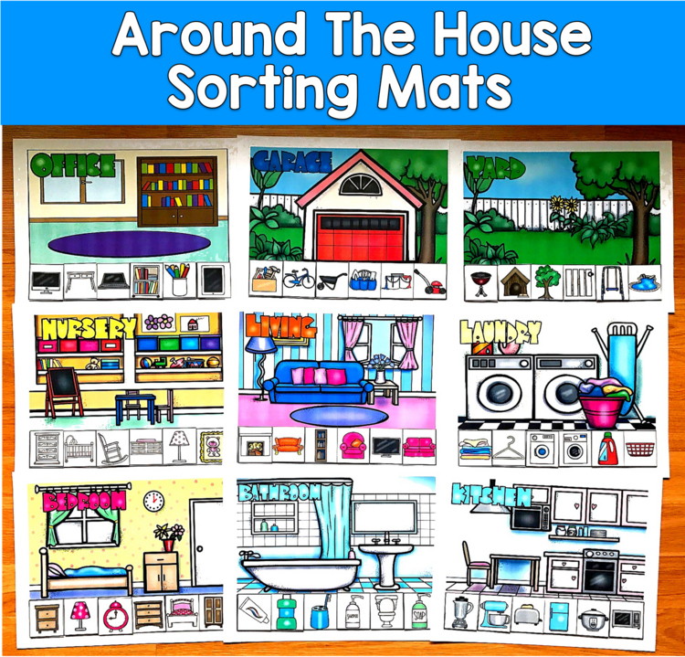 Around the House Sorting Mats | Rooms & Household Objects | Life Skills SLP SPED