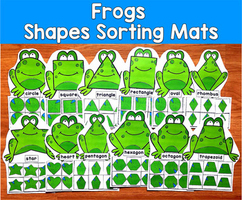 Frog Shape Sorting Mats | 2D Shapes Spring | SLP SPED Autism PreK Centers