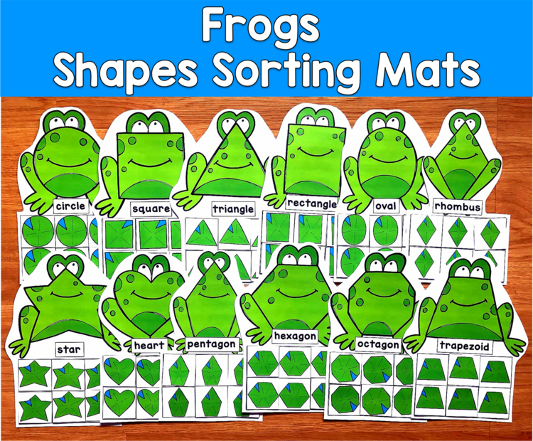 Frog Shape Sorting Mats | 2D Shapes Spring | SLP SPED Autism PreK Centers