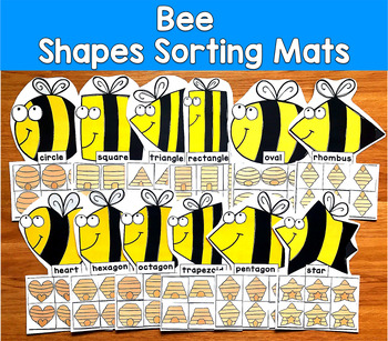 Bee Shape Sorting Mats | 2D Shapes Spring | SLP SPED Autism PreK Centers