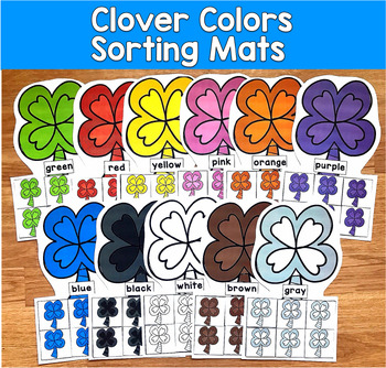 Clover Color Sorting Mats | St Patrick's Day Colors | SLP SPED Autism PreK