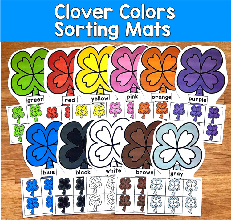 Clover Color Sorting Mats | St Patrick's Day Colors | SLP SPED Autism PreK