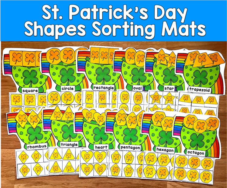 St Patrick's Day Shape Sorting Mats | 2D Shapes | SLP SPED Autism PreK Centers