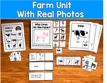 Farm Activities with Real Photos | Adapted Book, Matching Mats & WH Questions