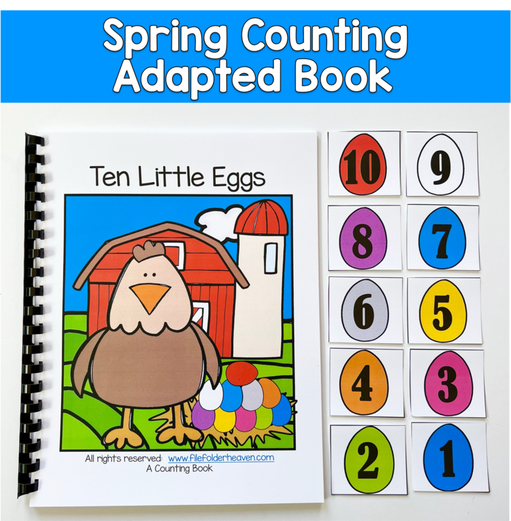 Spring Counting Adapted Book: Ten Little Eggs | Numbers Sequencing | Pre-K SPED