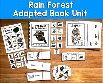 Rainforest Animals Adapted Book Unit Real Photos | Science WH Questions | SPED