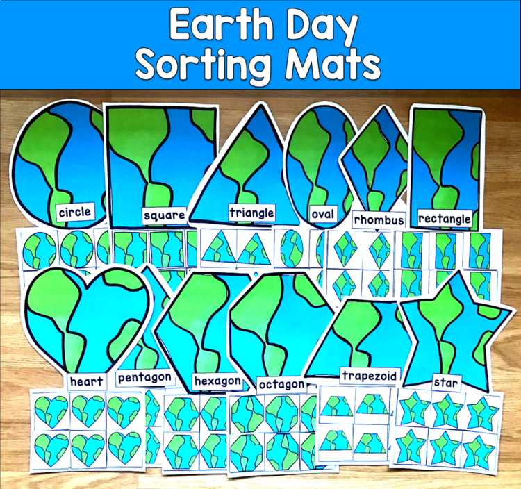 Earth Day Shapes Sorting Mats