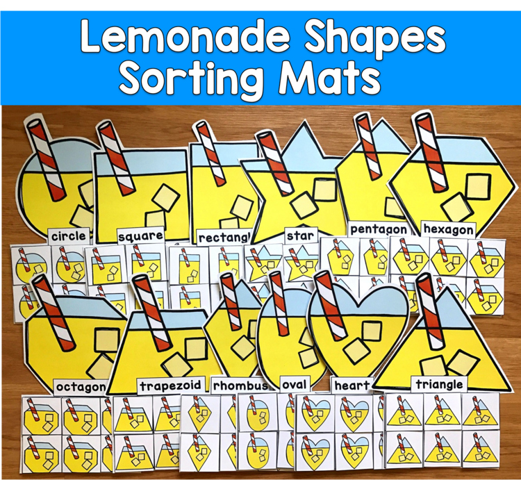 Shapes Sorting Mats | Lemonade Theme | 2D Shapes | SLP SPED Autism