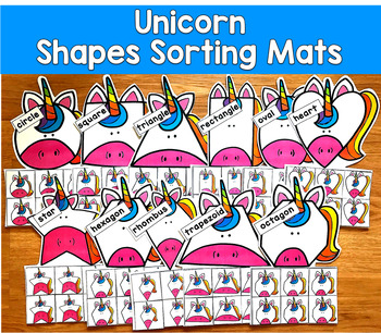 Unicorn Shapes Sorting Mats | 2D Shapes Unicorn Theme | PreK SLP SPED Autism