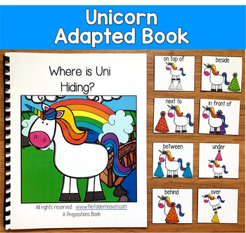 Prepositions & Position Words Adapted Book | Unicorn Colors | SLP SPED Autism