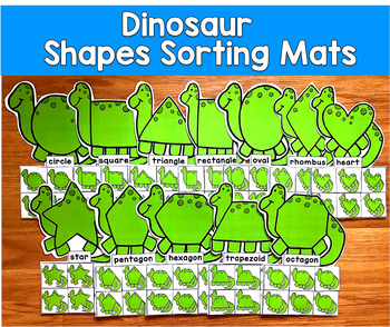 Dinosaur Shapes Sorting Mats | 2D Shapes Dinosaur Theme | SLP SPED Autism