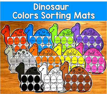 Dinosaur Colors Sorting Mats | Dinosaur Eggs Color Sort | SLP SPED Autism