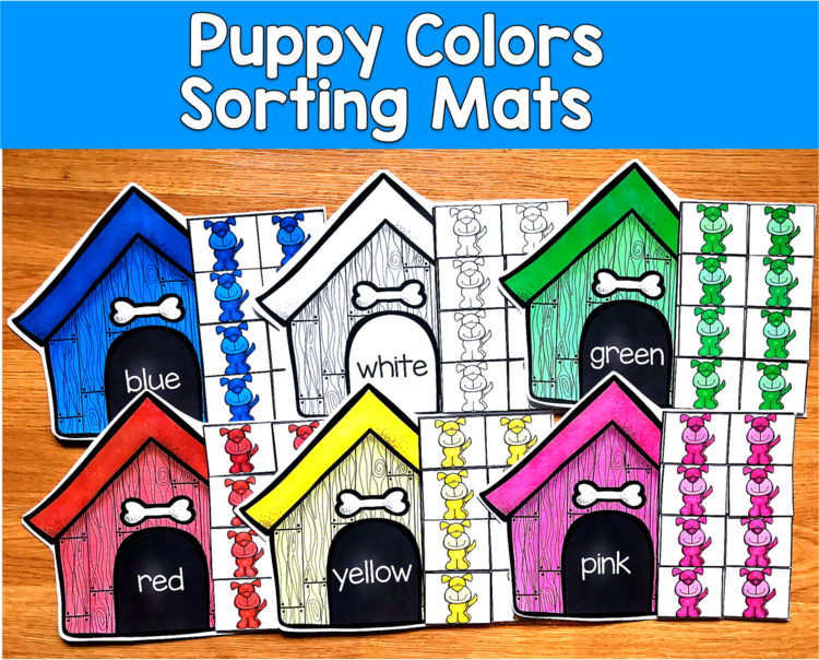 Puppy Colors Sorting Mats | Color Identification 6 Colors | SLP SPED Autism Math