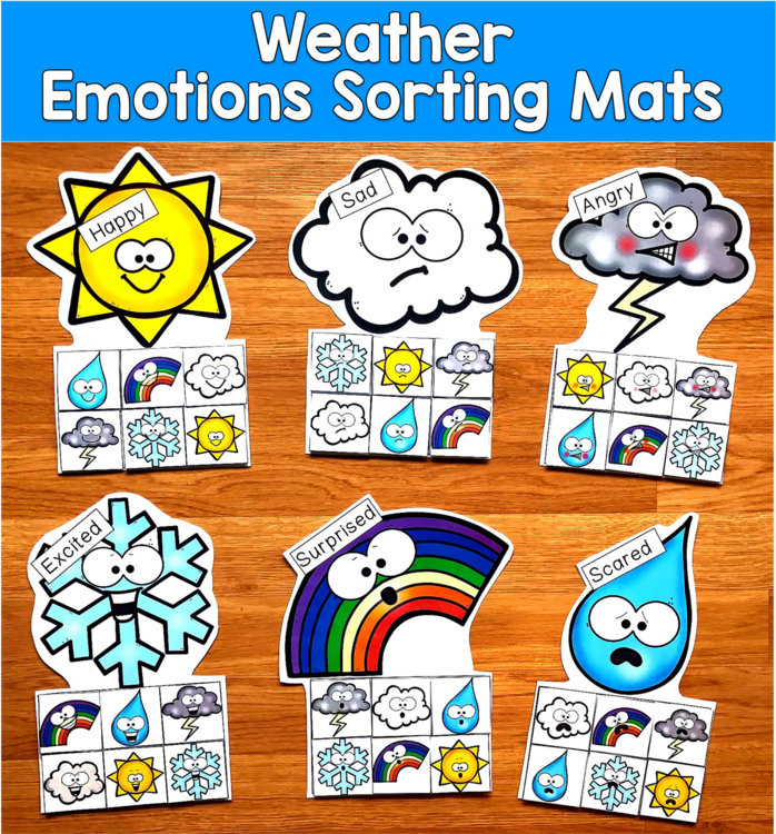 Weather Emotions Sorting Mats | Identifying Feelings | SLP SPED Autism SEL