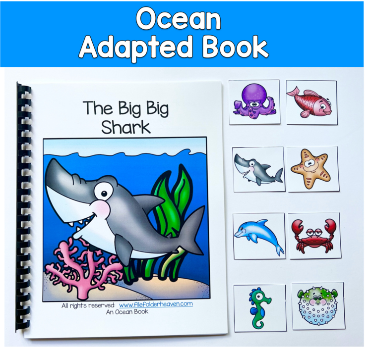 Ocean Adapted Book & Vocabulary Activities | The Big Big Shark
