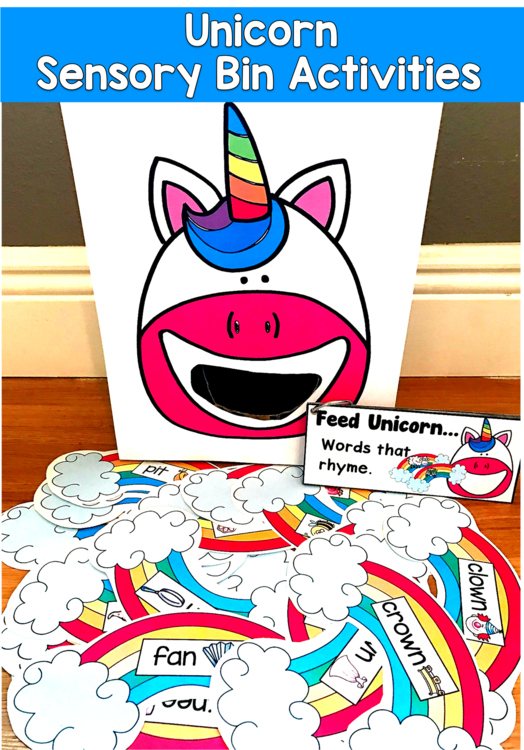 Unicorn Sensory Bin Activities | Colors Numbers Rhyming | OT SLP SPED Autism
