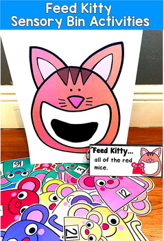 Kitty Sensory Bin | Feed Kitty Rhyming Colors Numbers | SLP SPED Autism OT